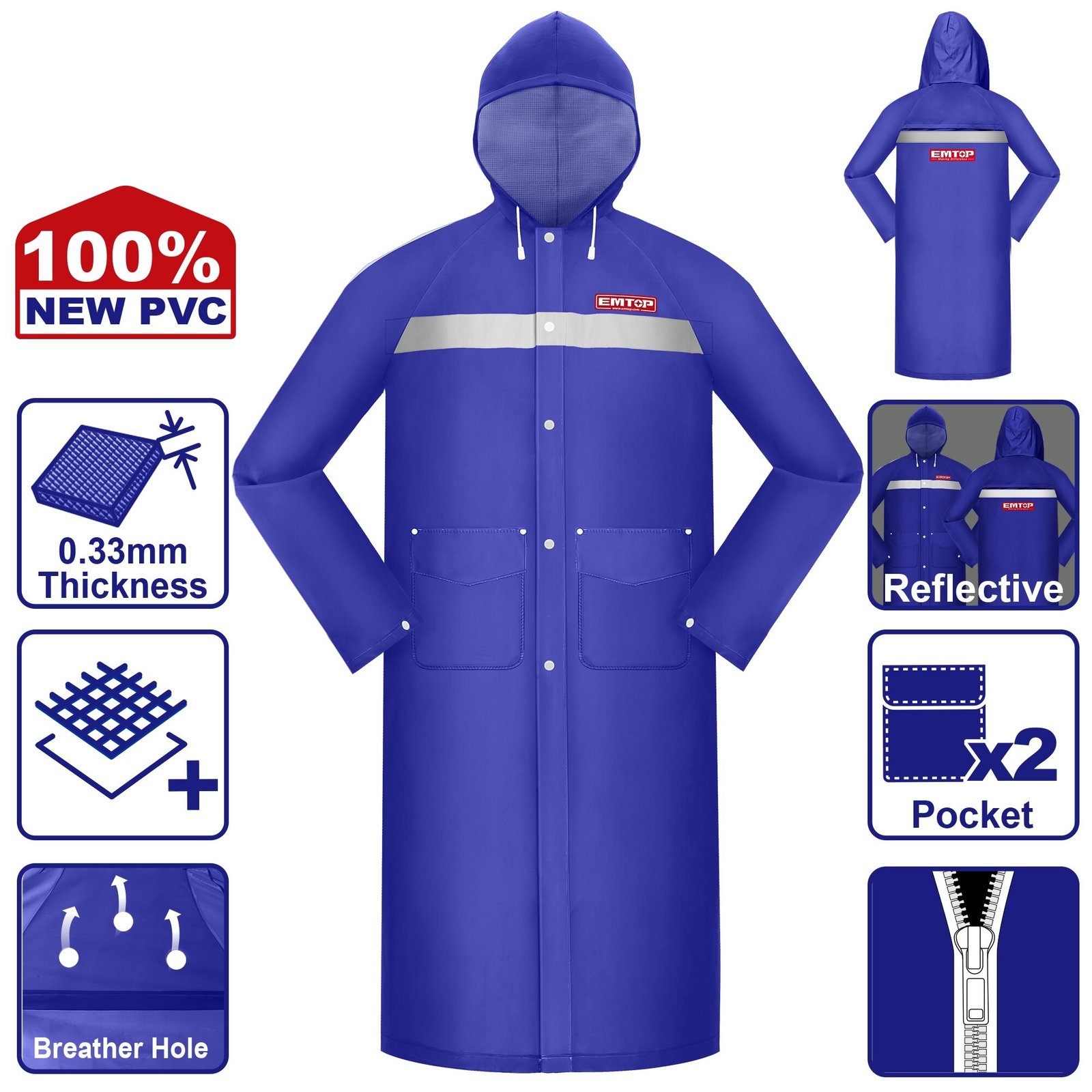 CAPA PVC IMPERMEABLE CON REFLECTIVO