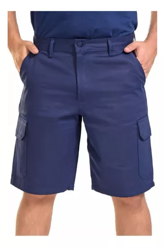 BERMUDA CARGO GABARDINA 8OZ AZUL REFORZADA