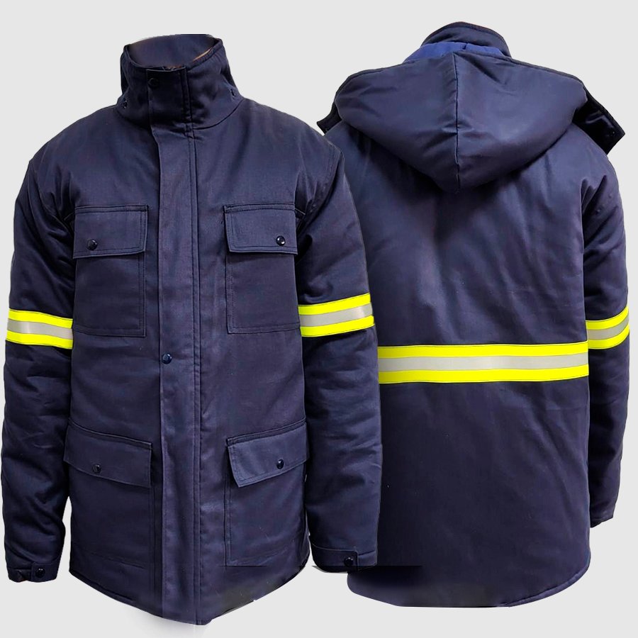 CAMPERA IGNIFUGA PARKA O LARGA FR 7 OZ -NFPA 2112 -NFPA 70E -ATPV 10 cal/cm2