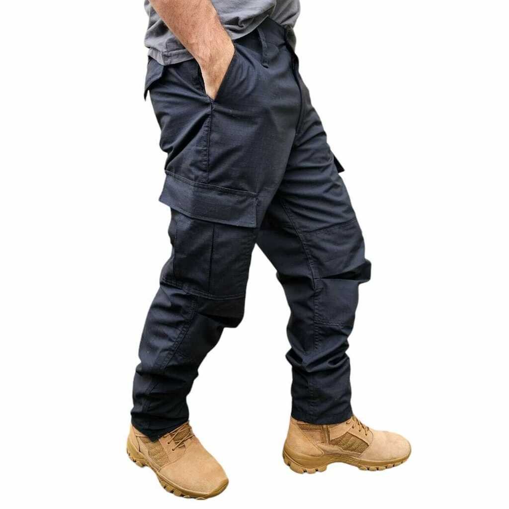 PANTALON CARGO AZUL ANTIDESGARRO TELA RIPSTOP REFORZADOS 